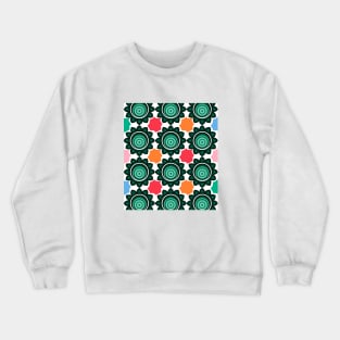 Multicolor Green Leaf Pattern Crewneck Sweatshirt